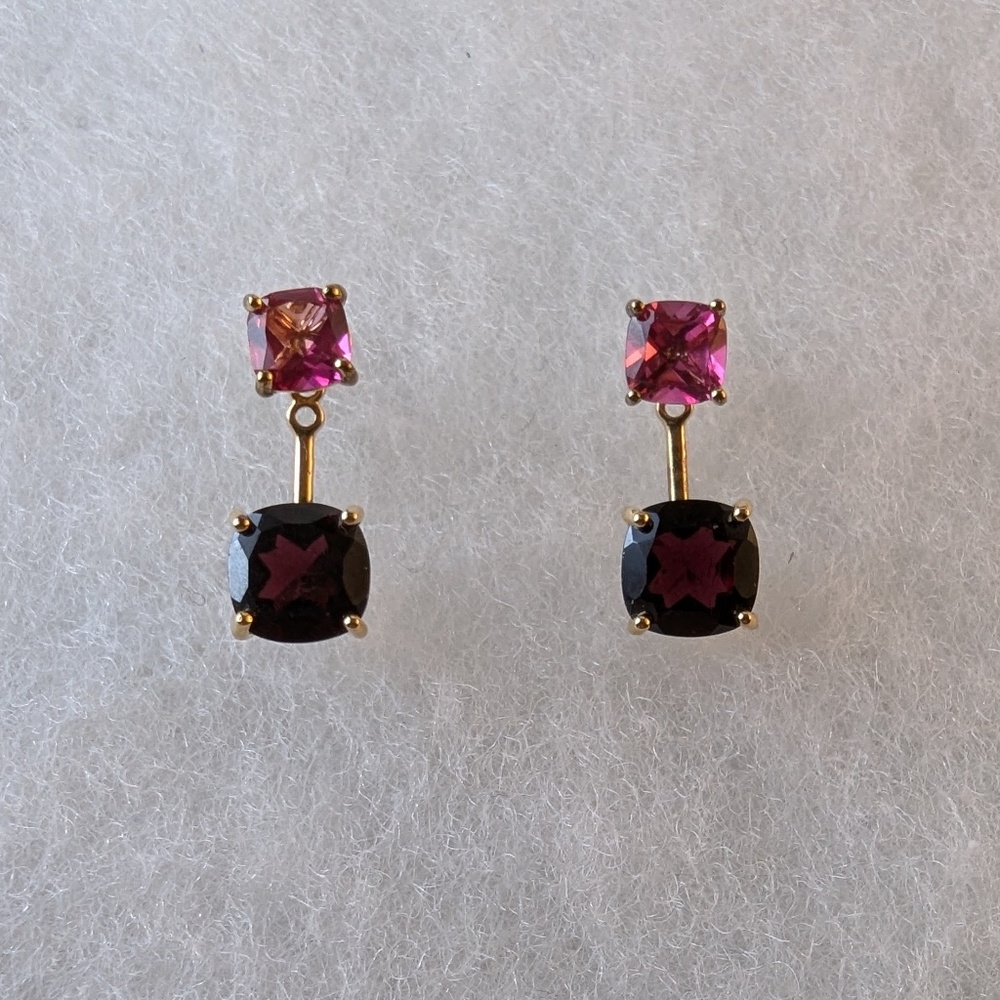 Mejuri Topaz and Garnet Convertible Earrings